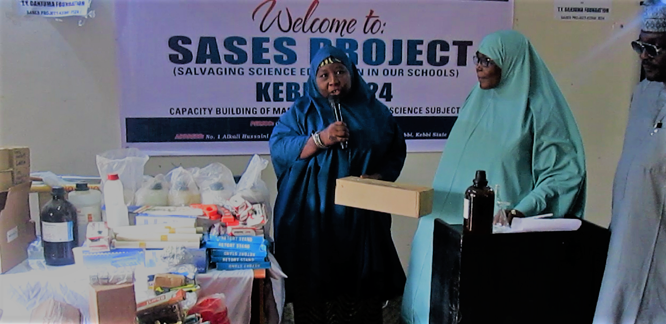 Donation of Laboratory equipments to Principal Salamatu Hussaini Government Girls Secondary School